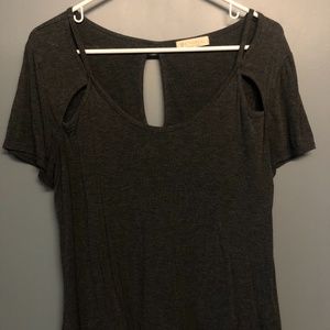 strappy grey t-shirt